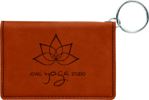 Leatherette ID Holder Keychain