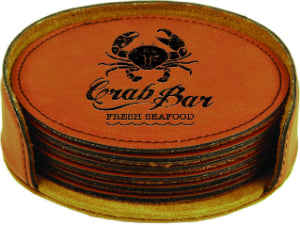 Leatherette Coaster Set