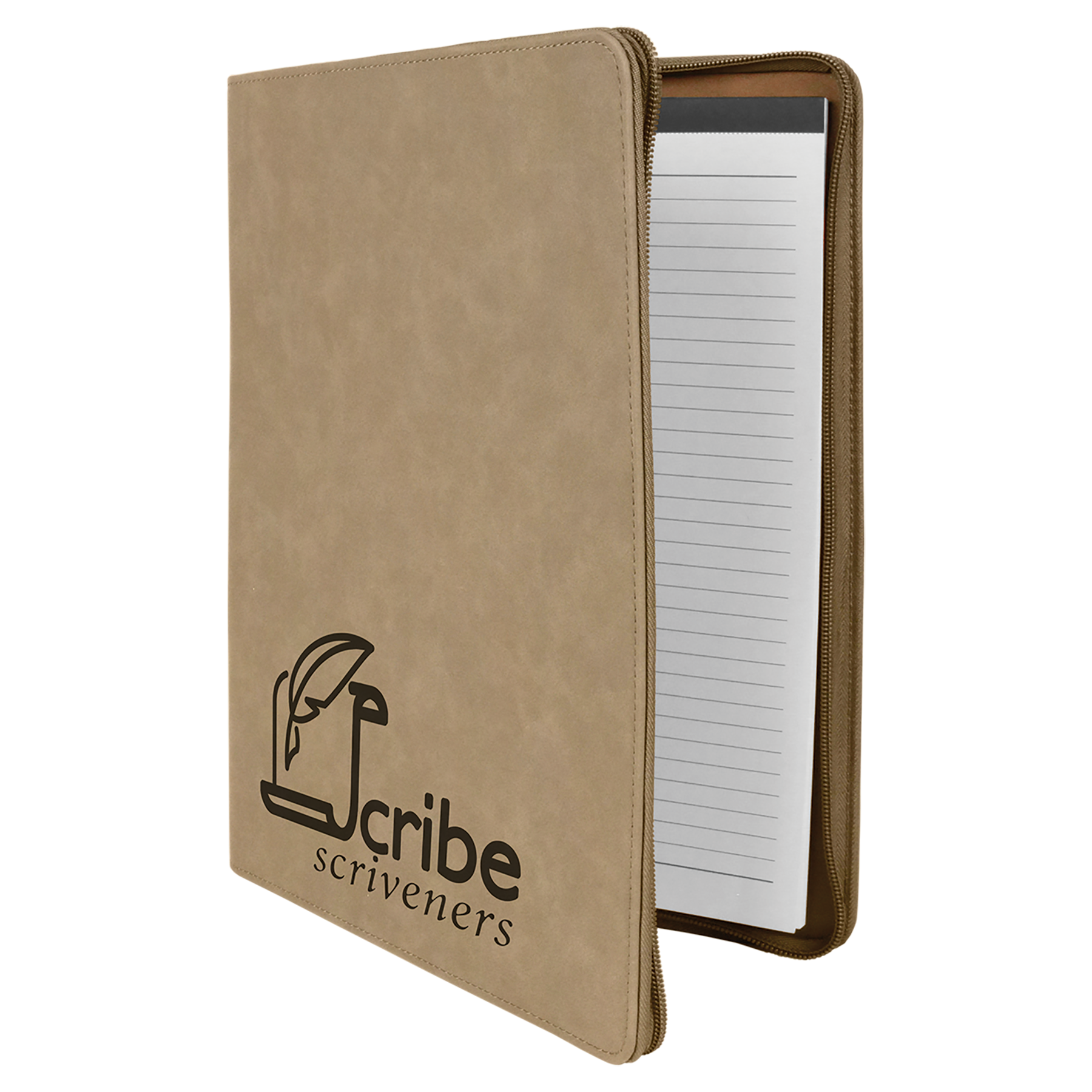 Laserable Leatherette Portfolio with Zipper