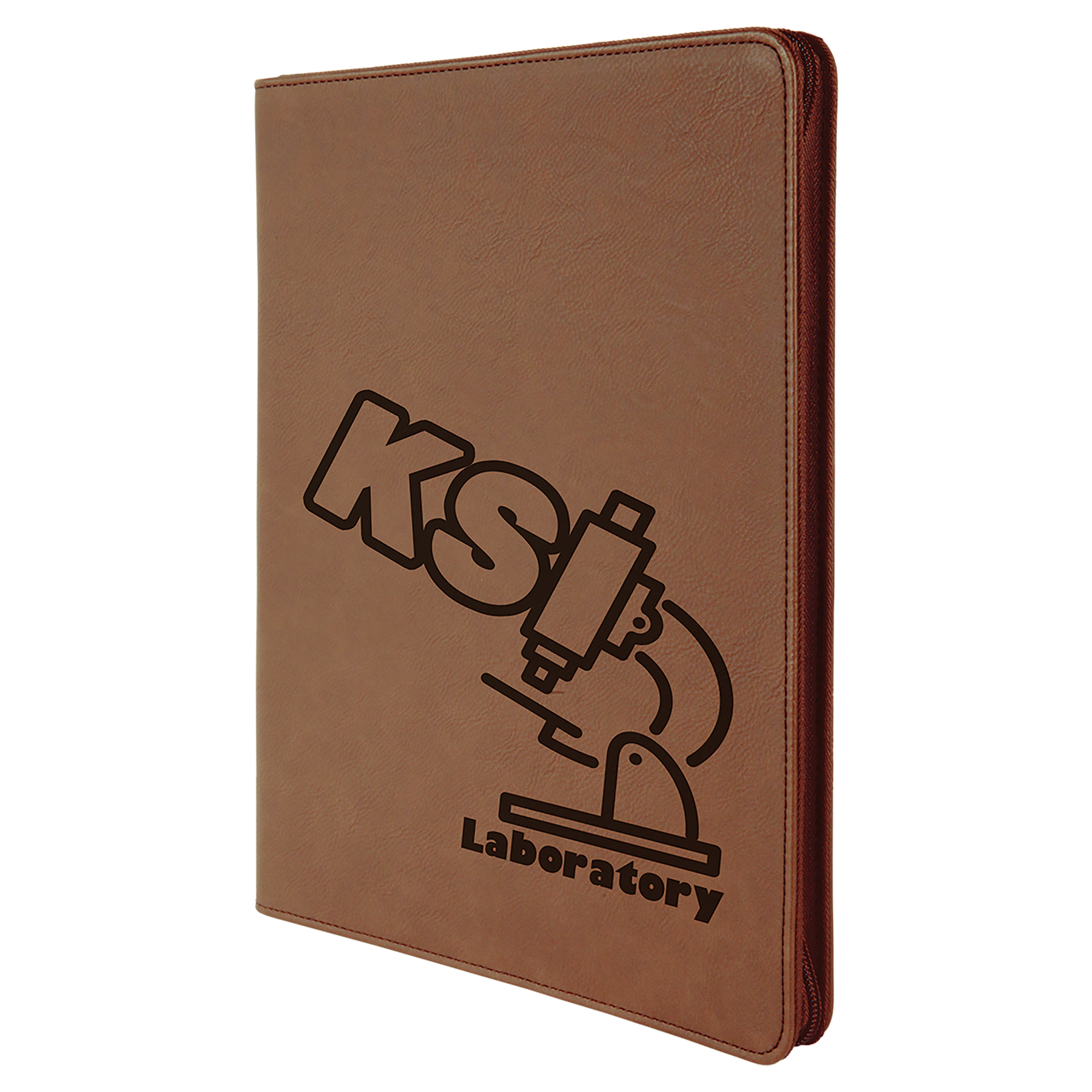 Laserable Leatherette Portfolio with Zipper