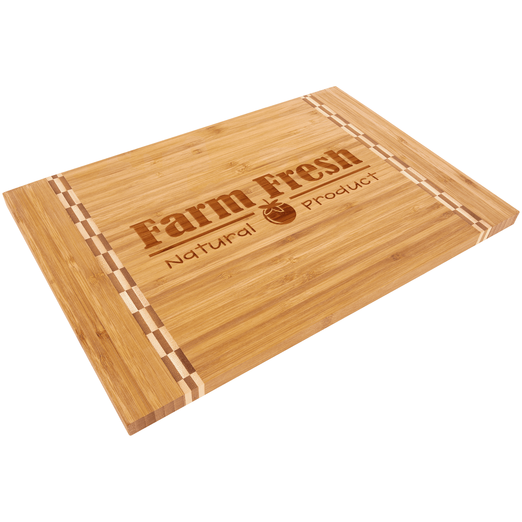 Bamboo Cutting Board with Butcher Block Inlay