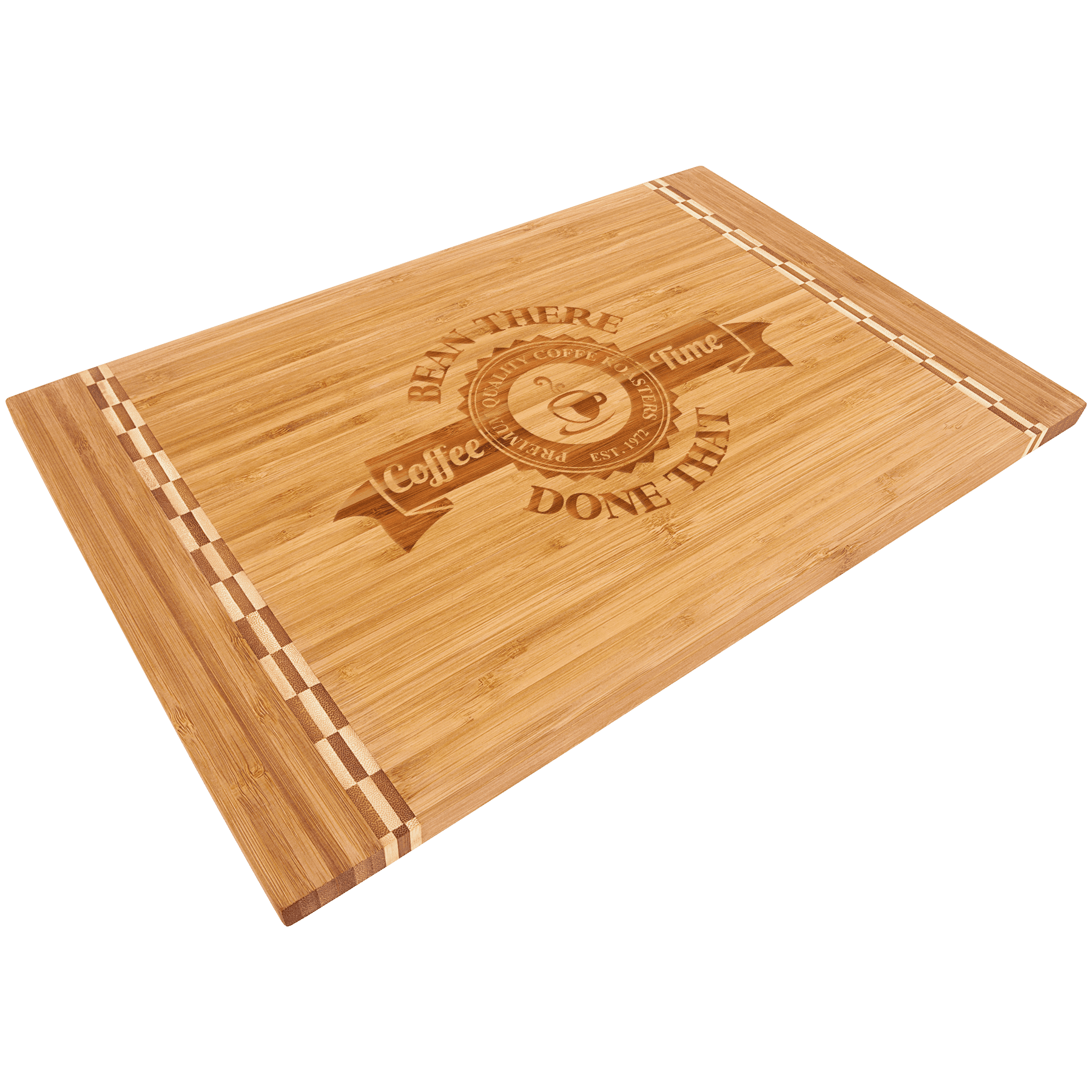 Bamboo Cutting Board with Butcher Block Inlay