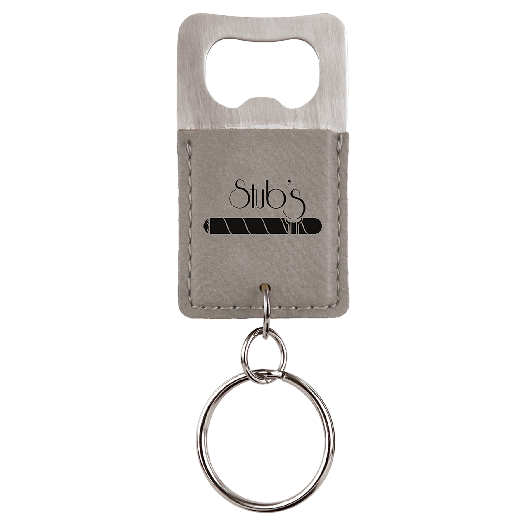 Laserable Leatherette Bottle Opener Keychain