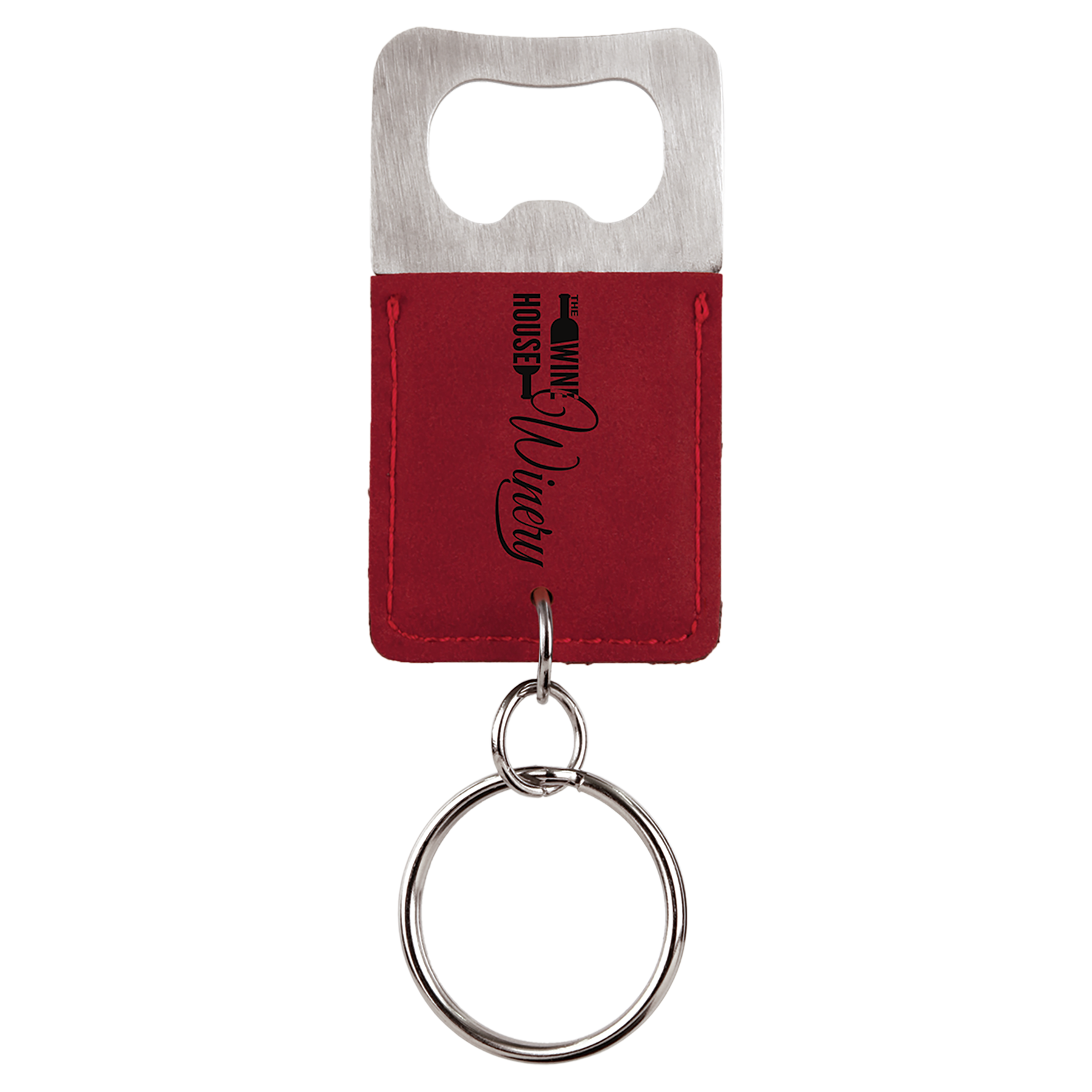 Laserable Leatherette Bottle Opener Keychain