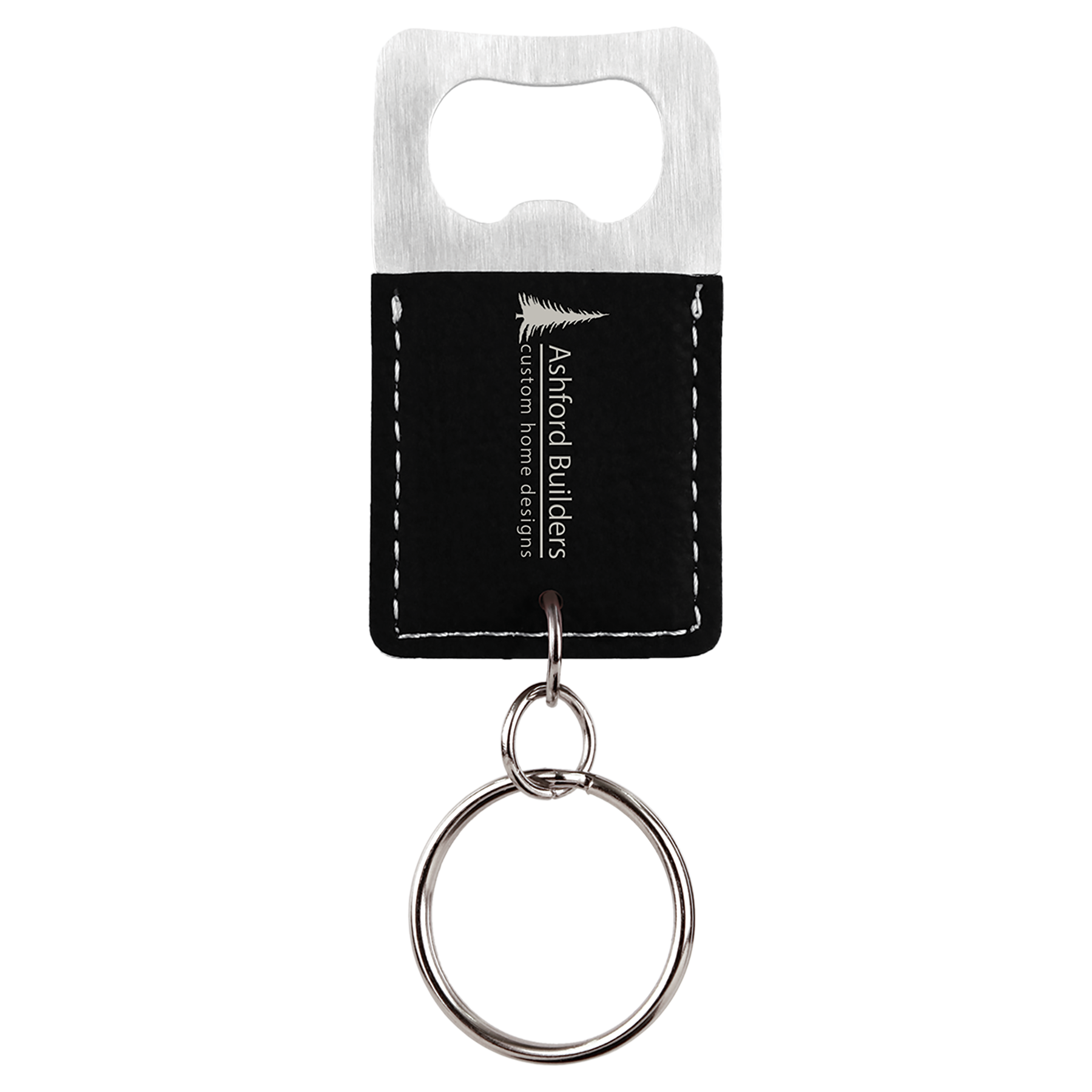 Laserable Leatherette Bottle Opener Keychain