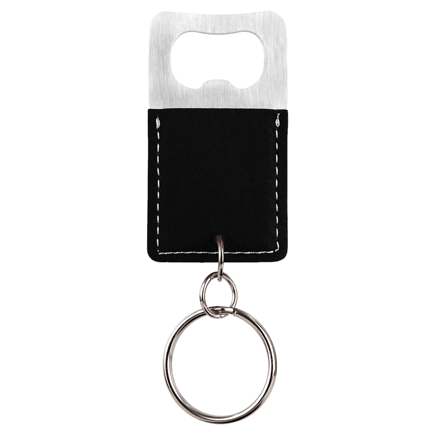 Laserable Leatherette Bottle Opener Keychain