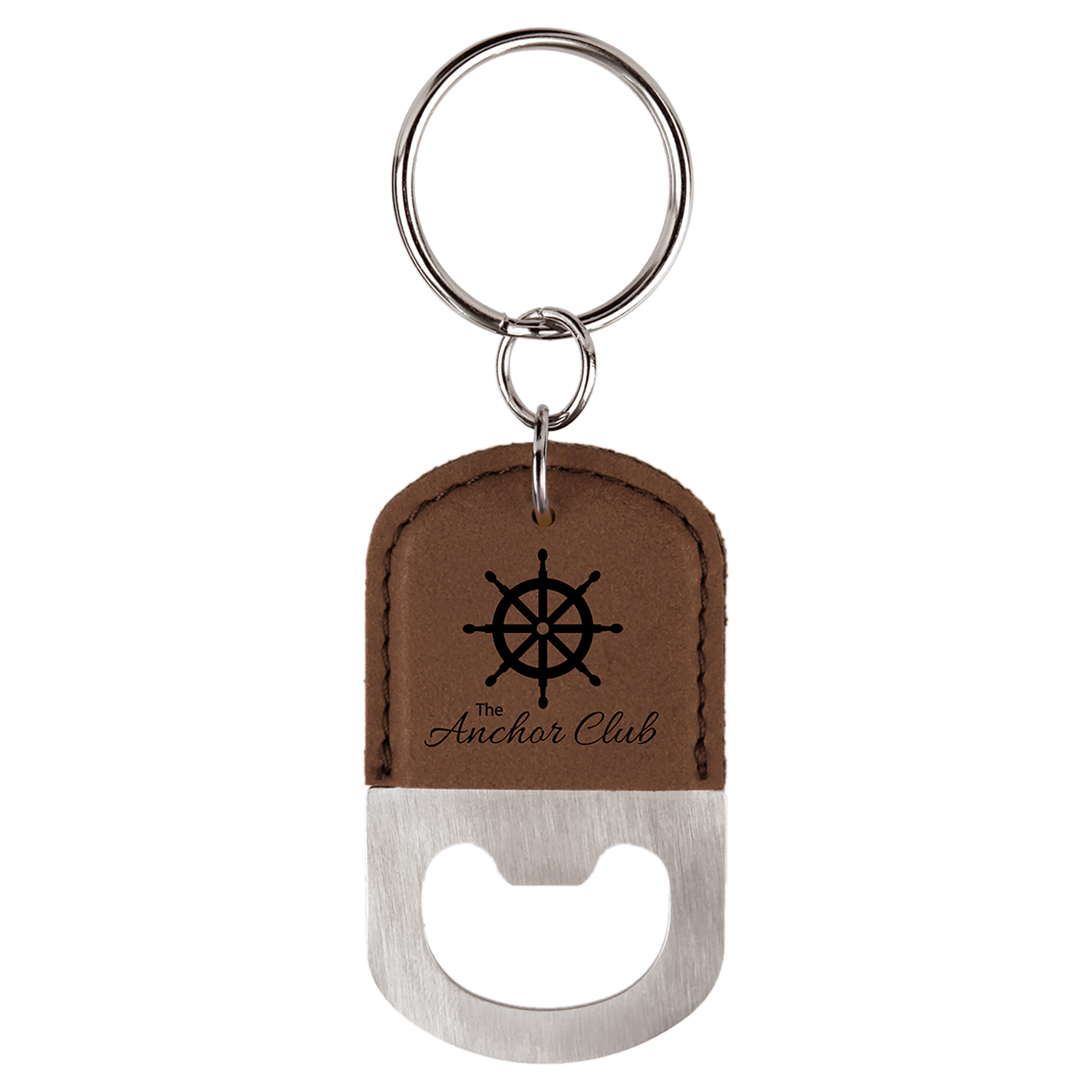 Laserable Leatherette Bottle Opener Keychain