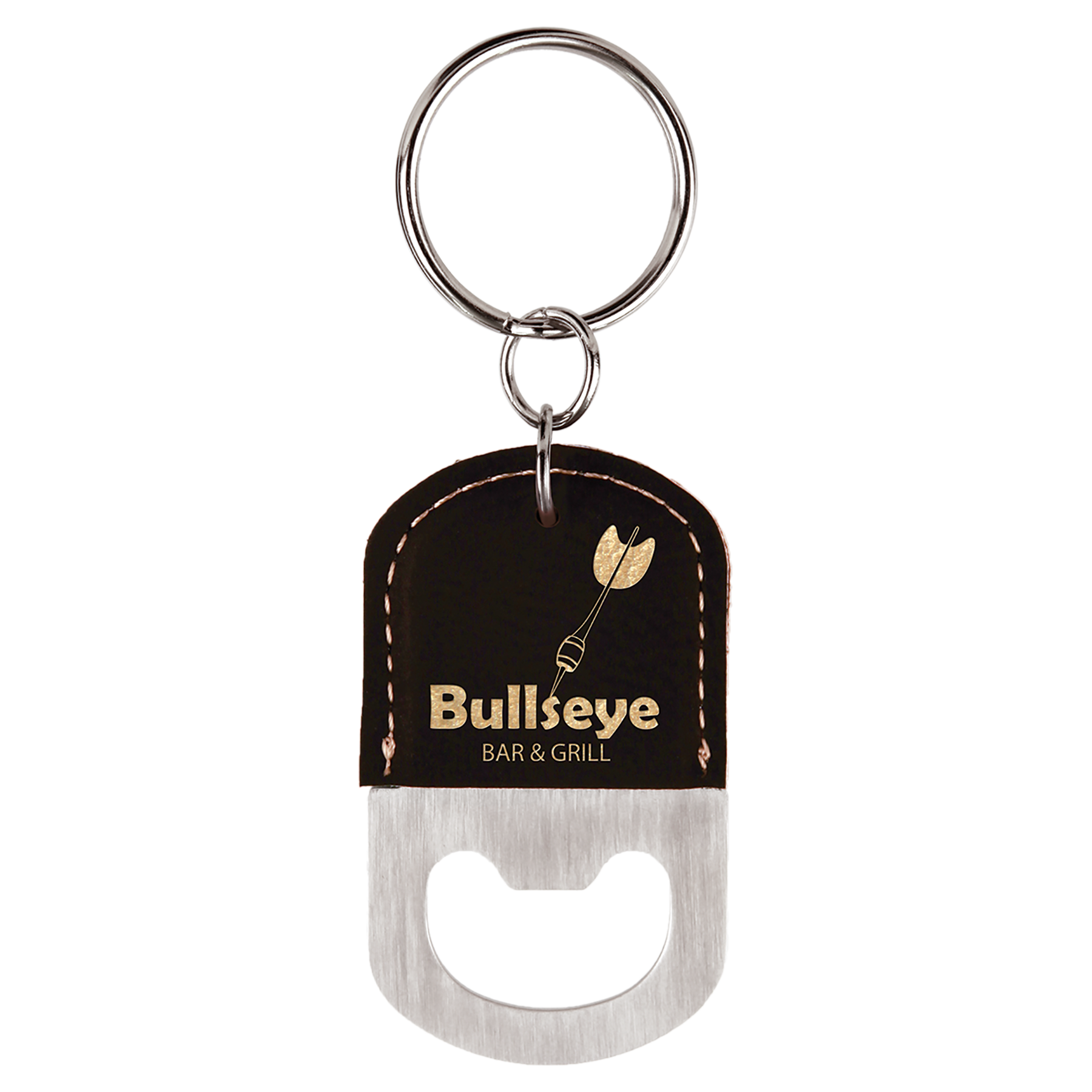 Laserable Leatherette Bottle Opener Keychain