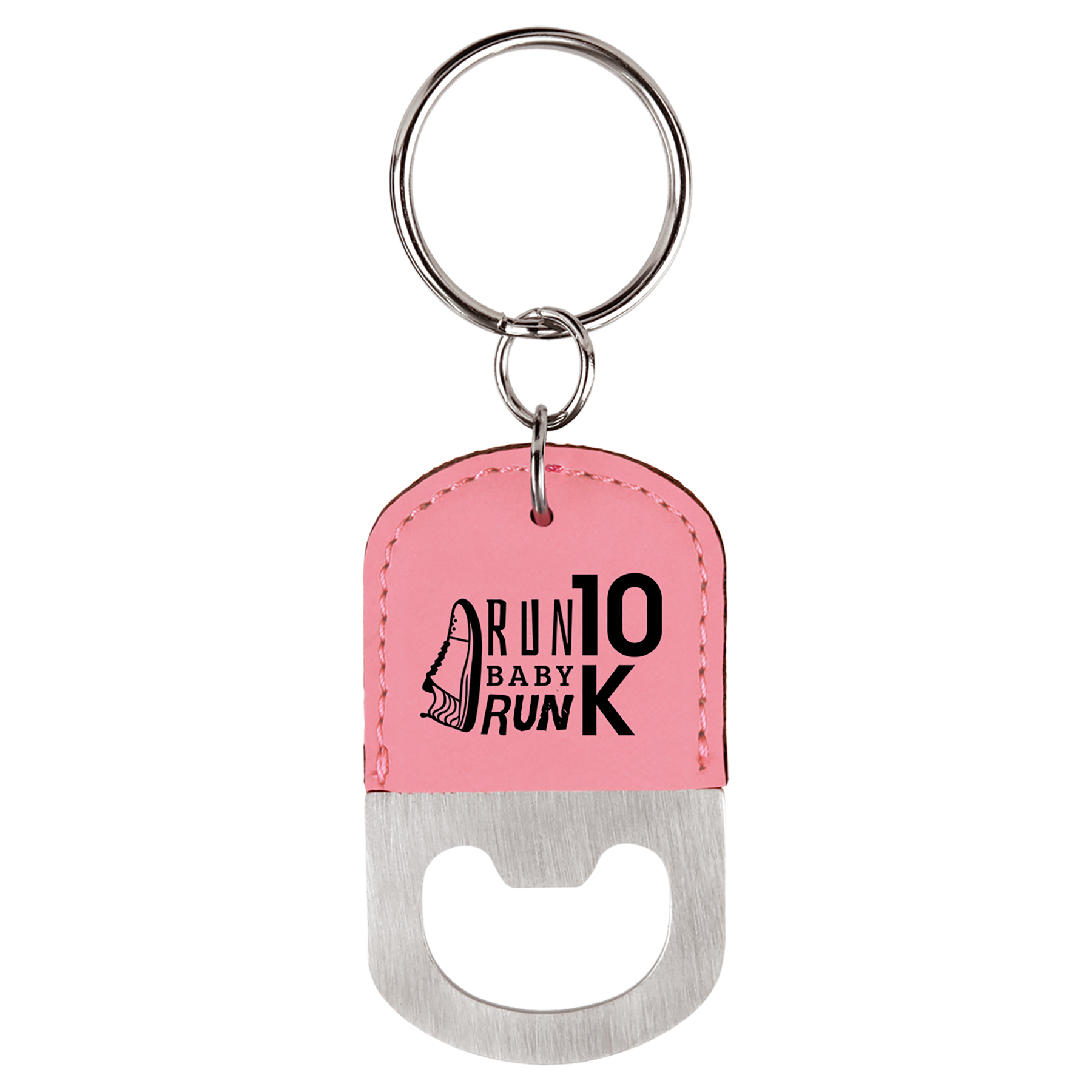 Laserable Leatherette Bottle Opener Keychain