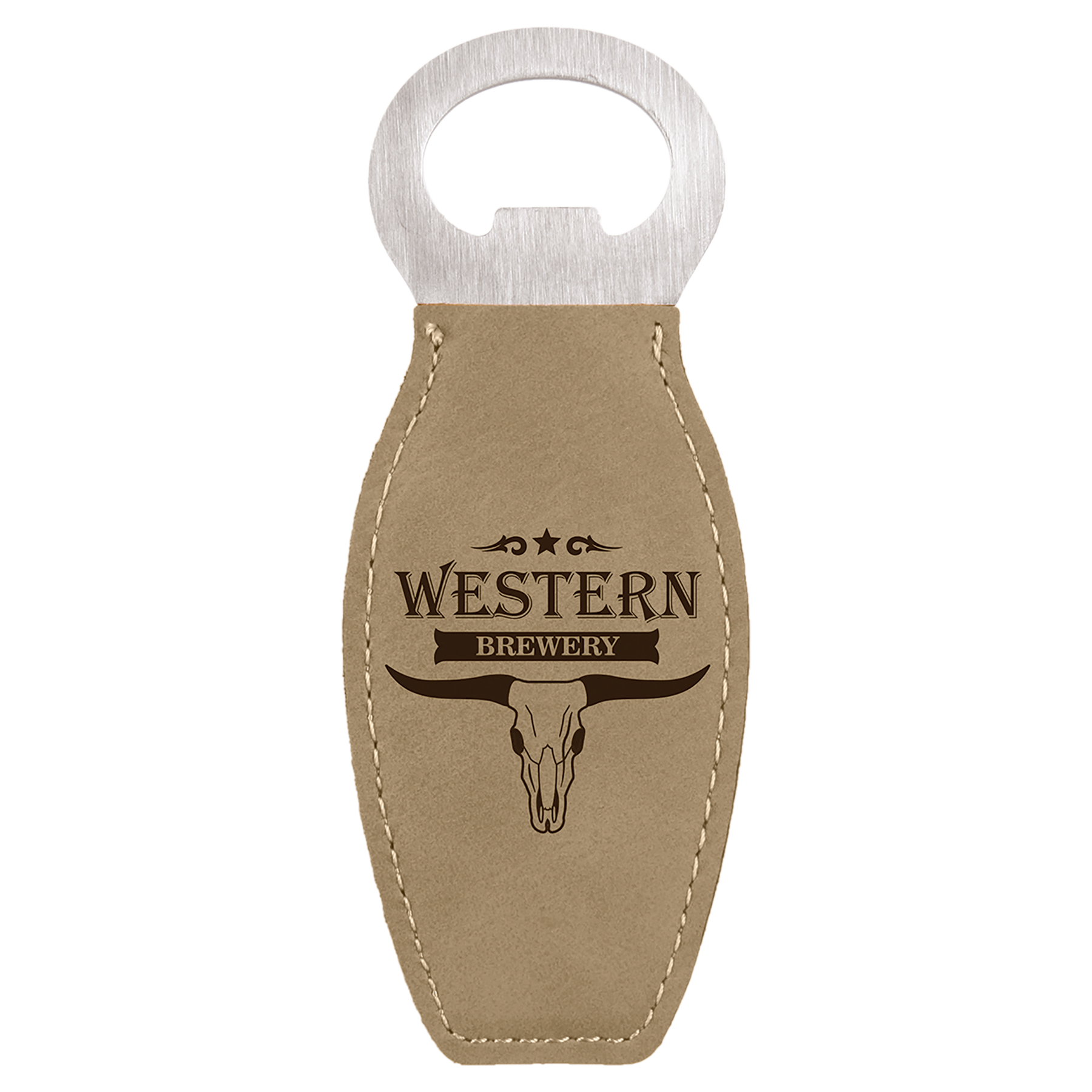 Leatherette Rounded Magnetic Bottle Opener