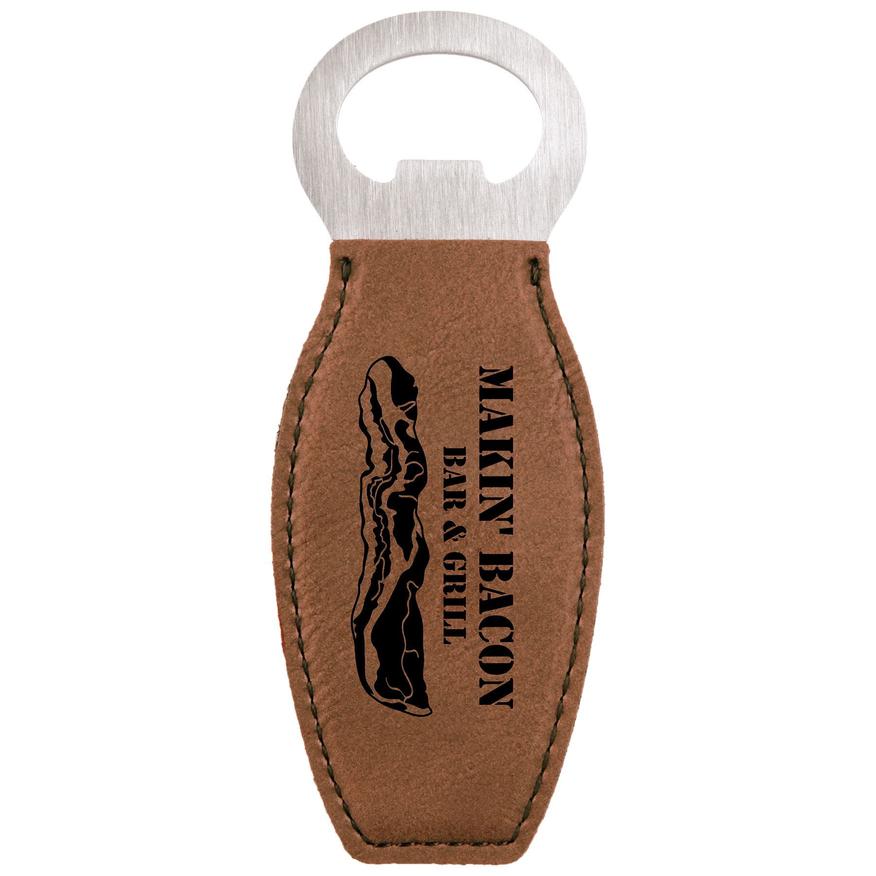 Leatherette Rounded Magnetic Bottle Opener