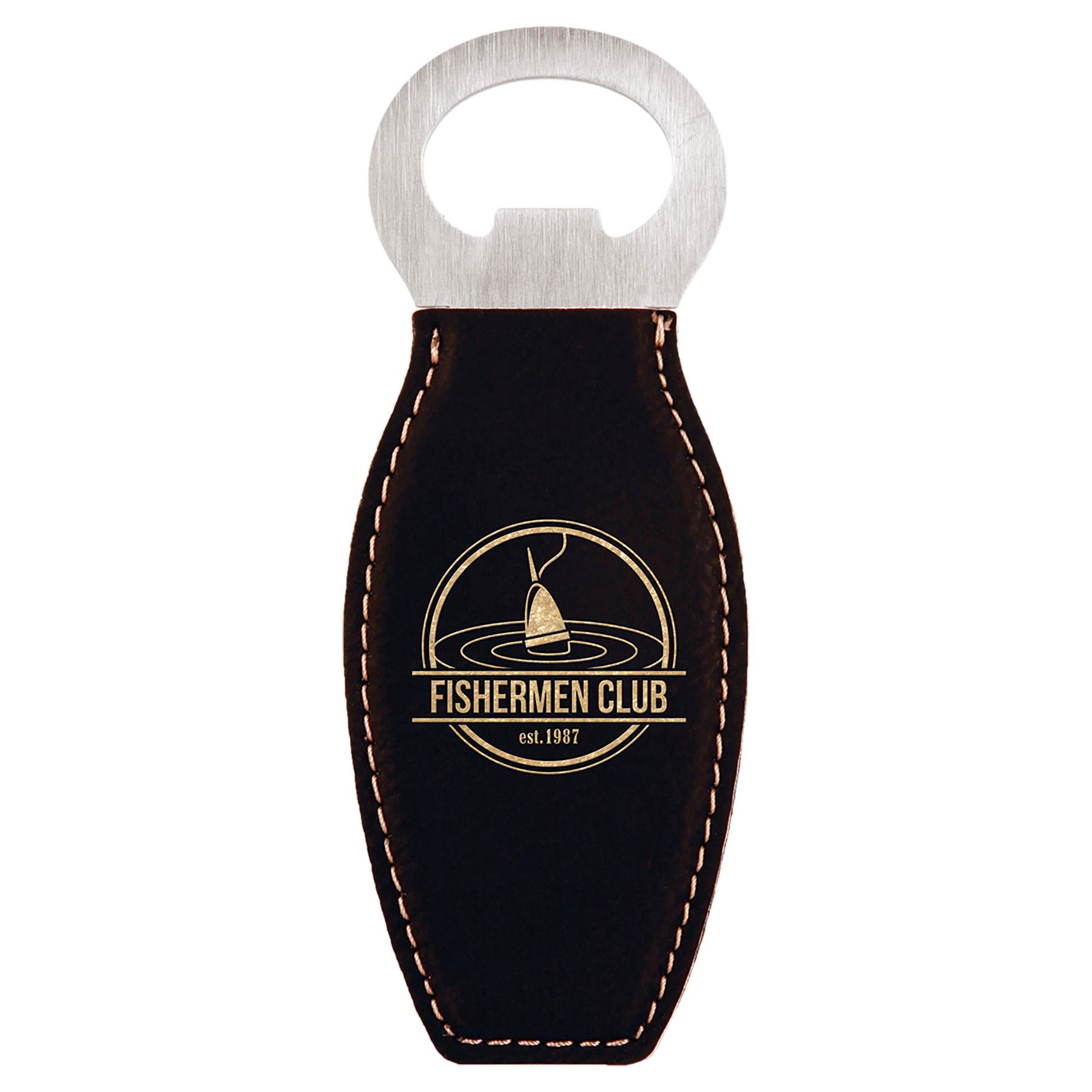 Leatherette Rounded Magnetic Bottle Opener