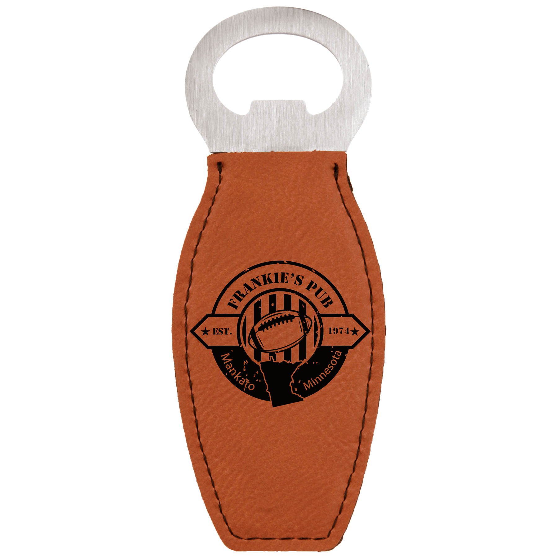 Leatherette Rounded Magnetic Bottle Opener