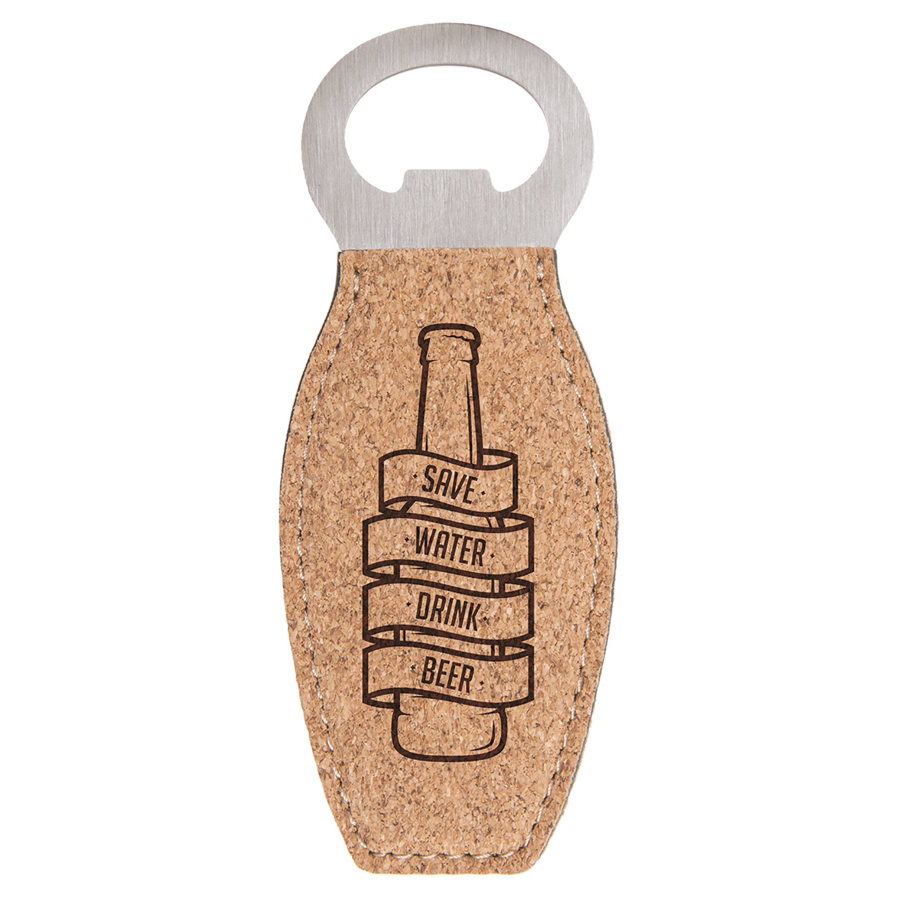 Leatherette Rounded Magnetic Bottle Opener