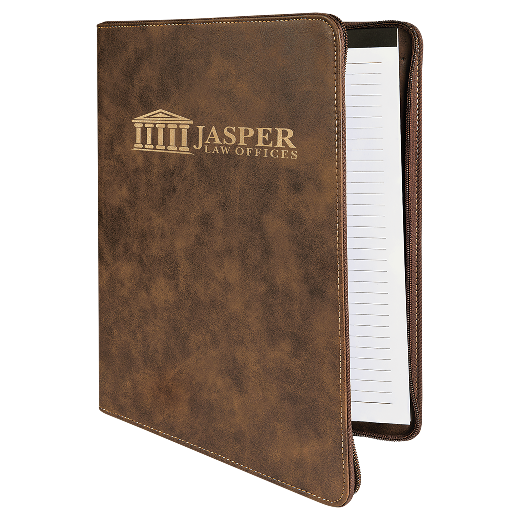 Laserable Leatherette Portfolio with Zipper