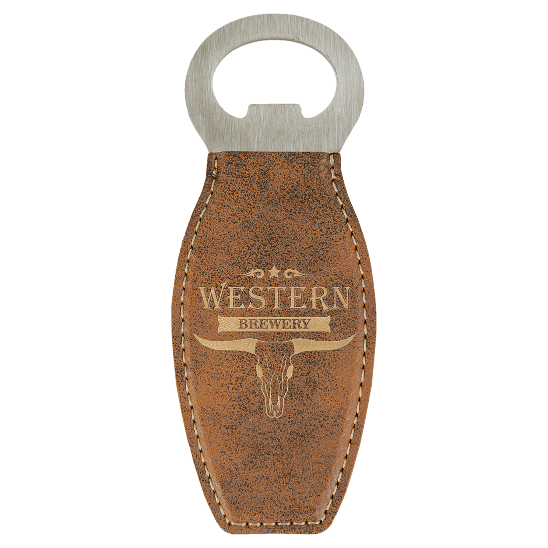 Leatherette Rounded Magnetic Bottle Opener