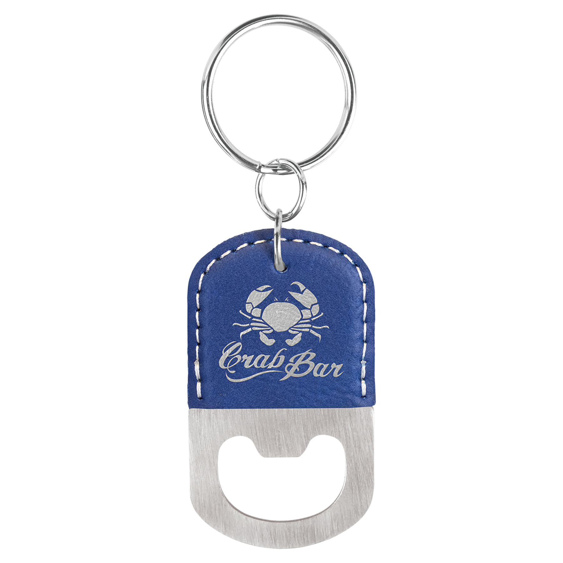 Laserable Leatherette Bottle Opener Keychain