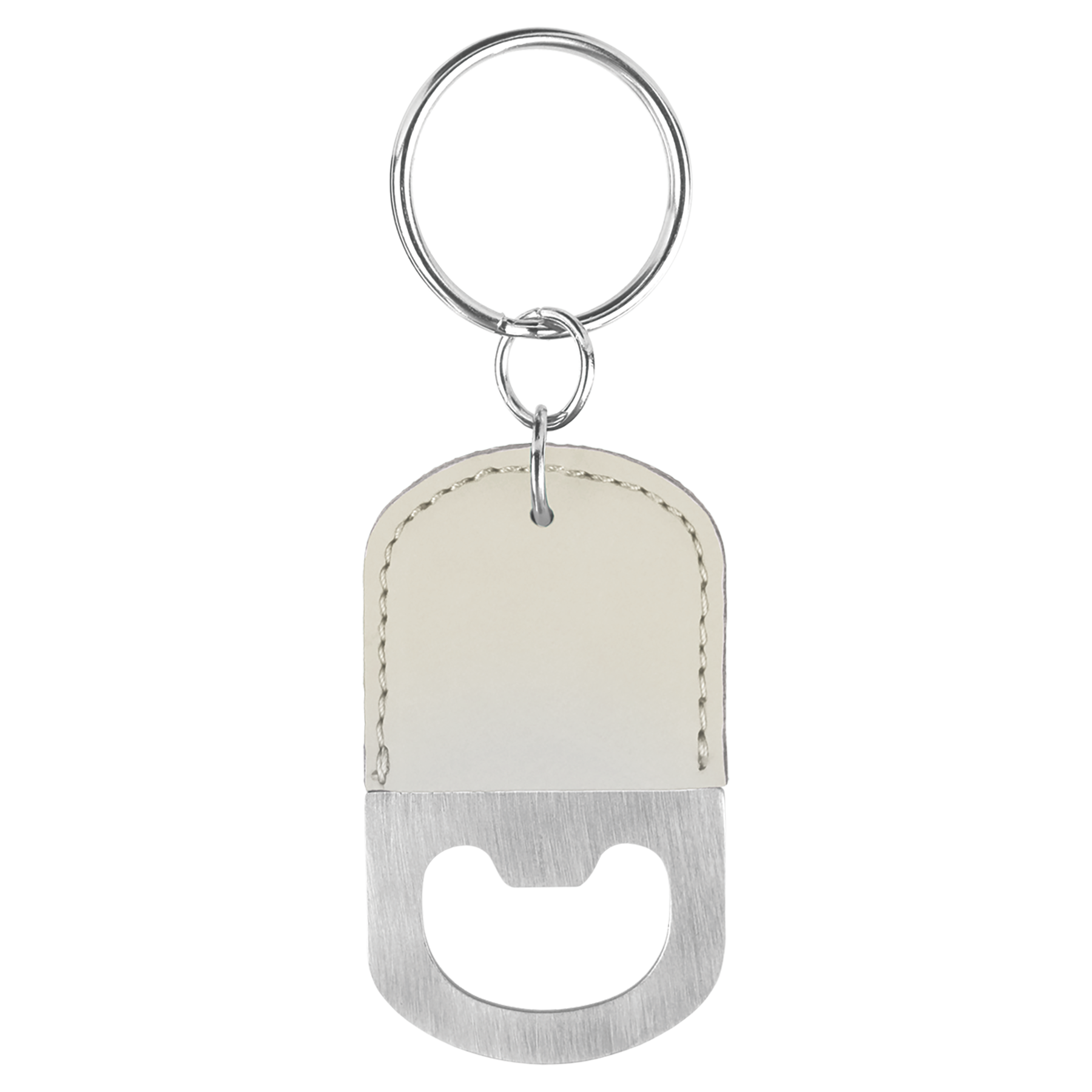 Laserable Leatherette Bottle Opener Keychain