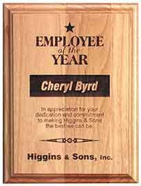 Red Alder Laser-Engraved Plaque