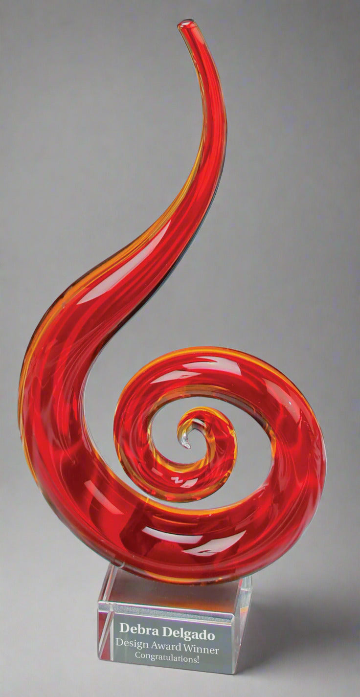 Corporate Red Fire Art Sculpture
