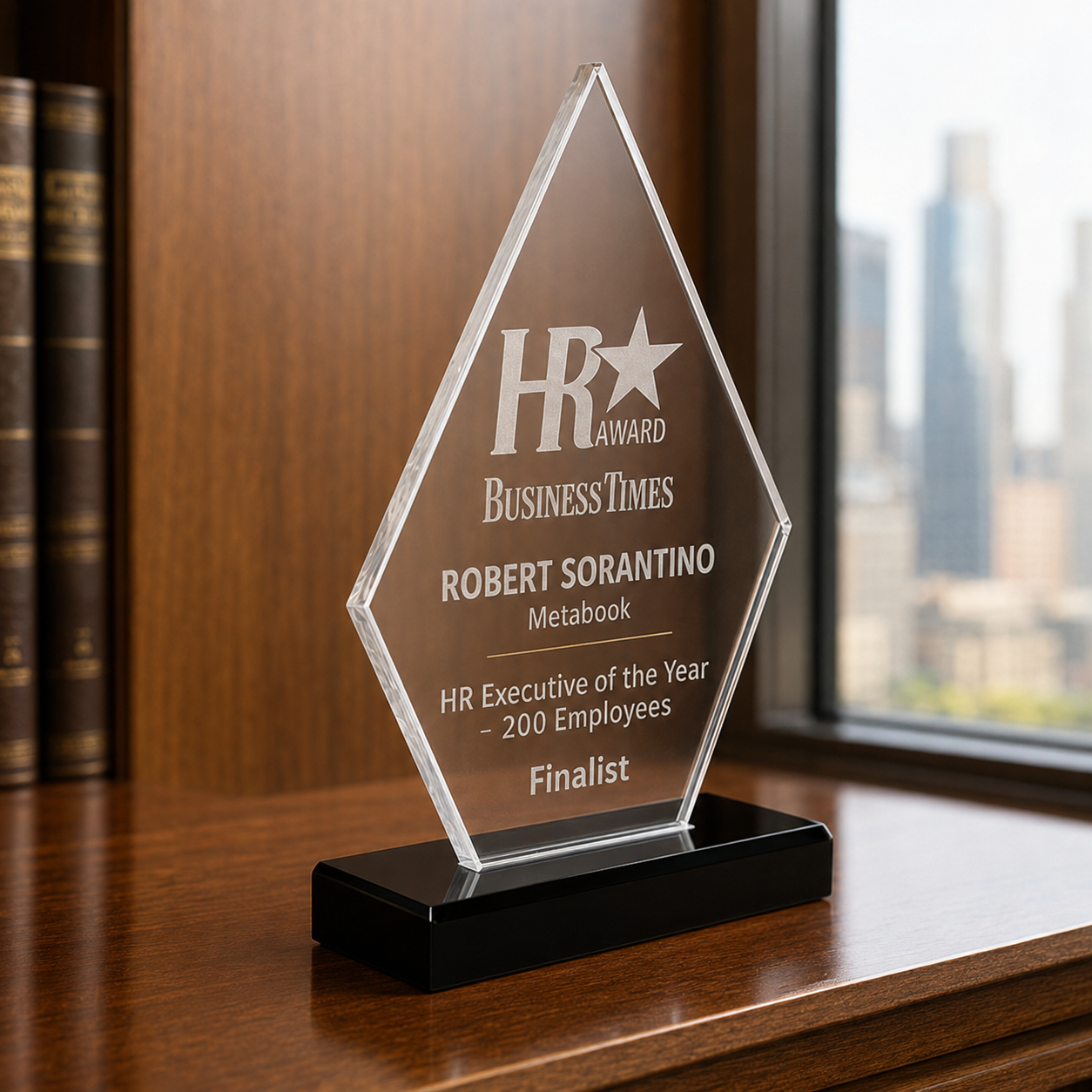 Diamond Acrylic Award with Ebony Base