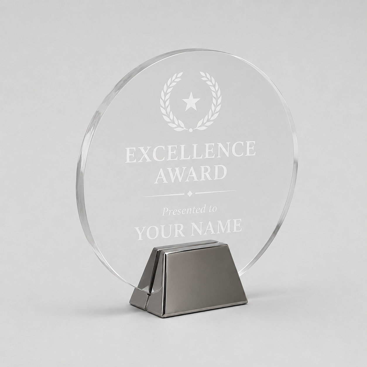 Circle Acrylic Award with Chrome Base