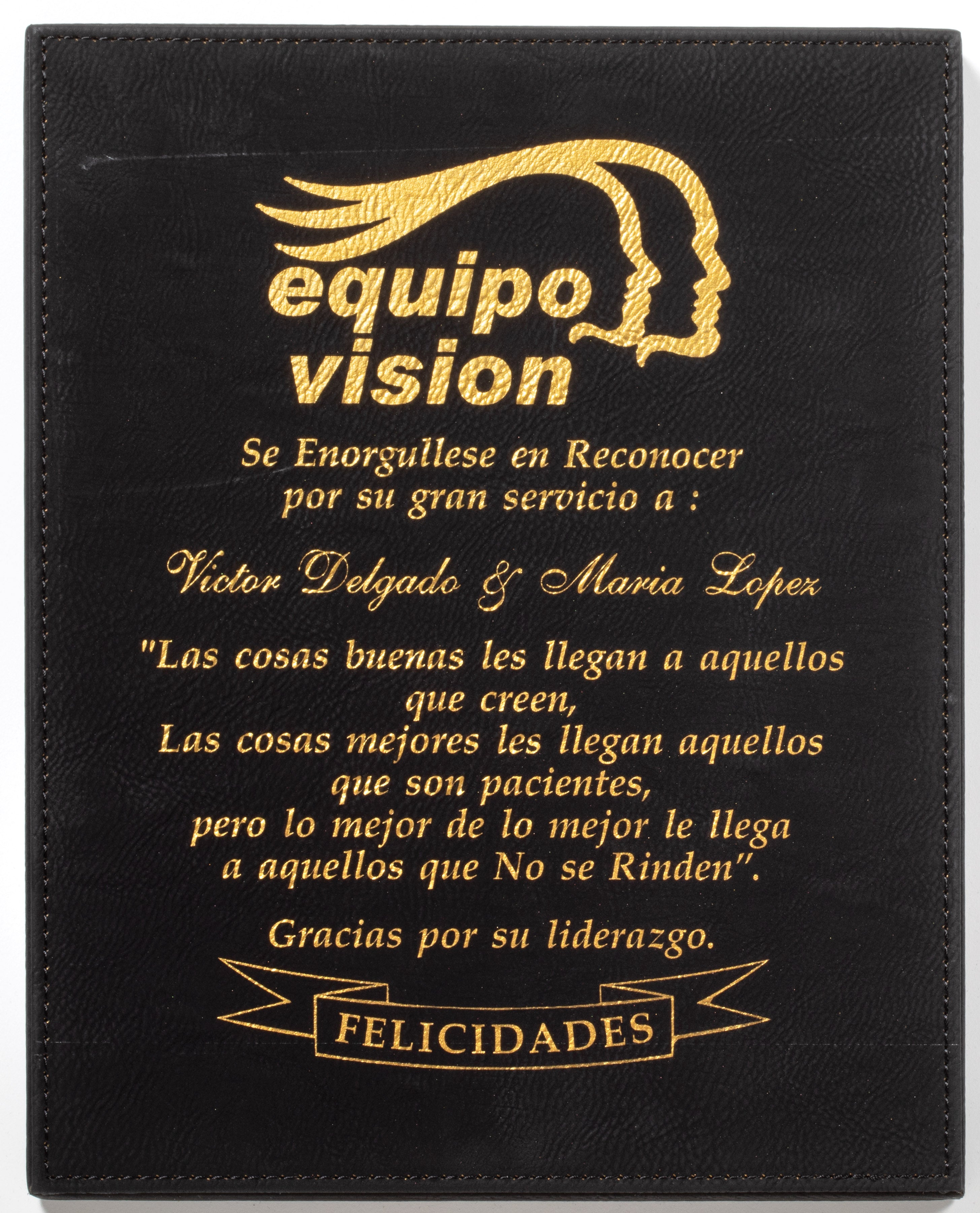 Leatherette Plaque