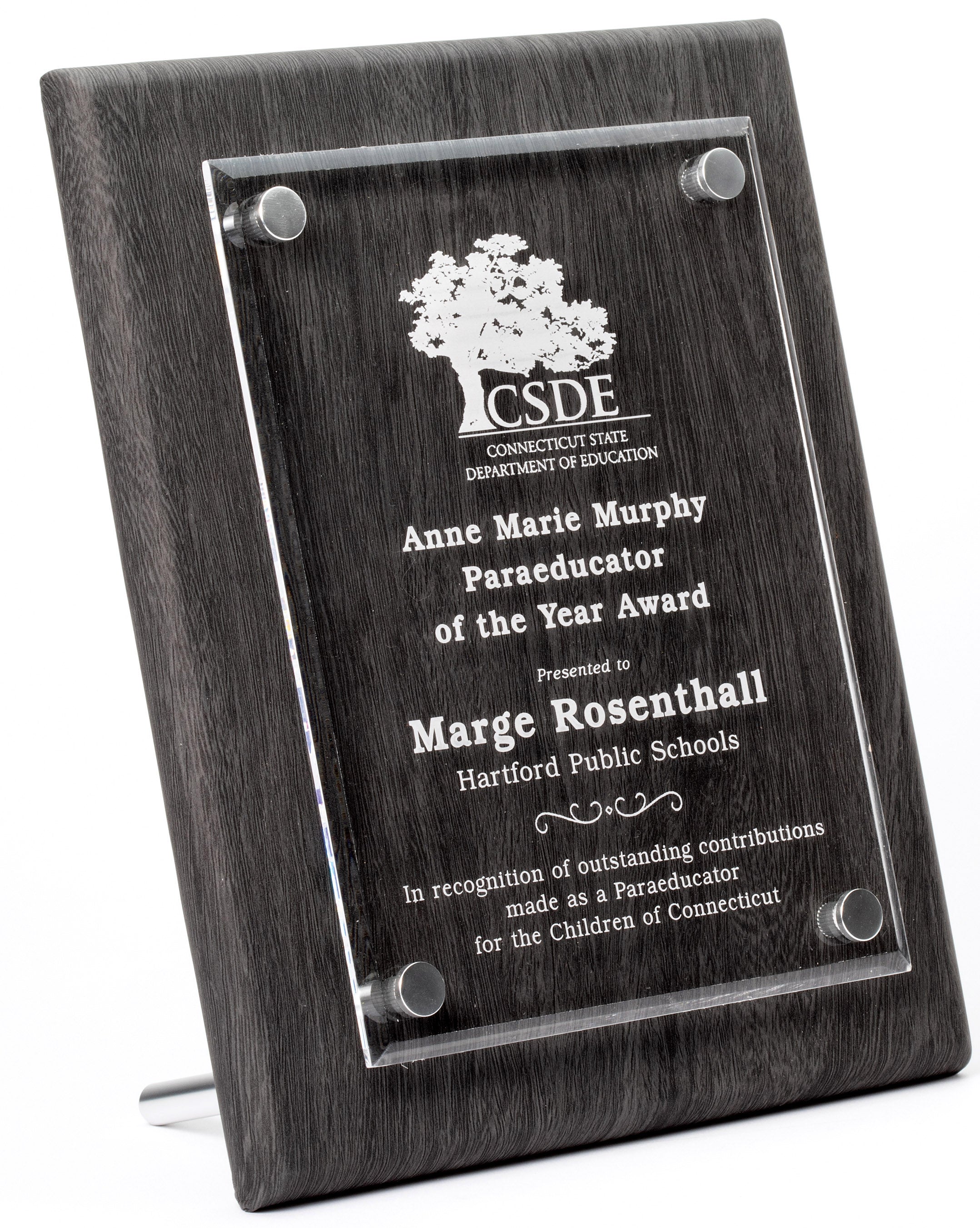 Leatherette Plaque with Raised Acrylic