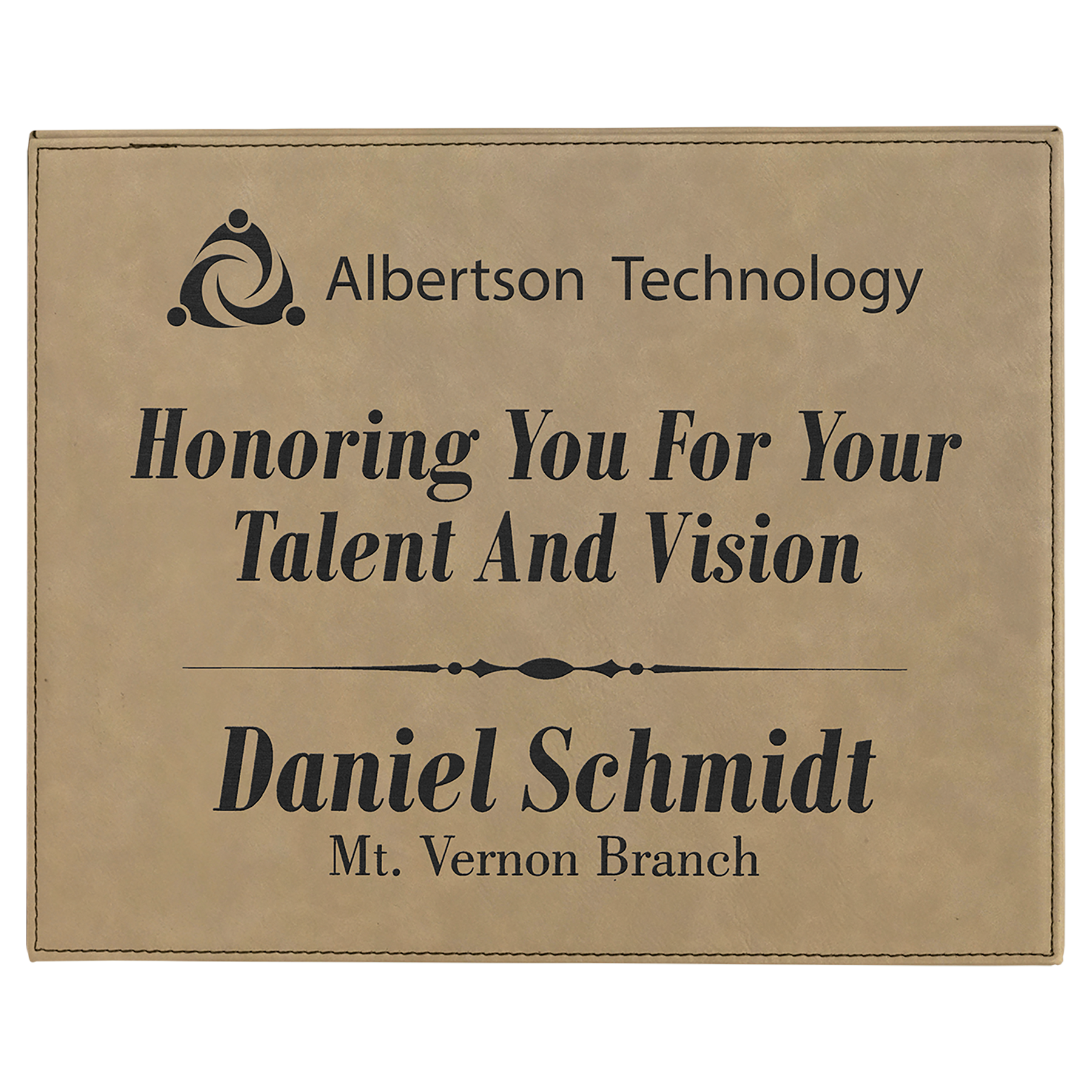 Leatherette Plaque