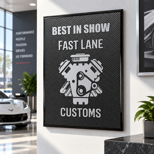 Carbon Fiber Piano Finish Plaque