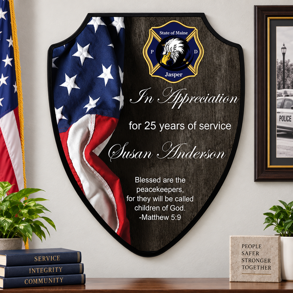 Shield Plaque with Black Edges