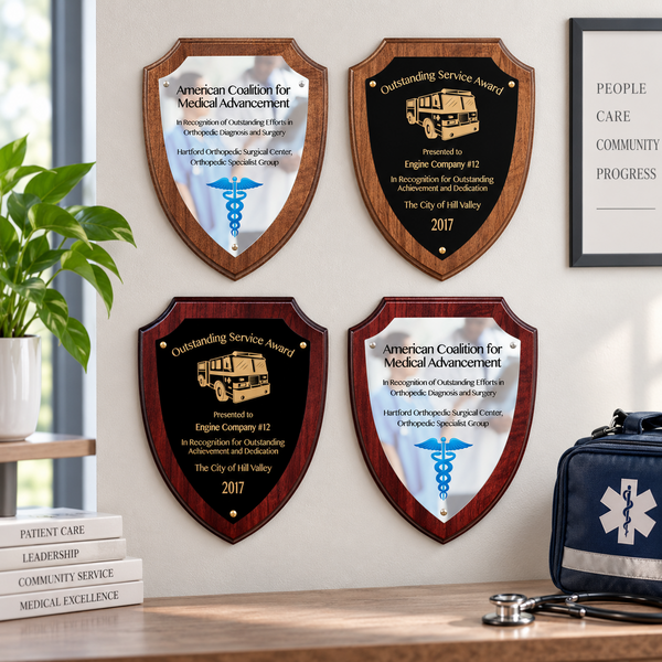 Shield Plaque Award with Plate