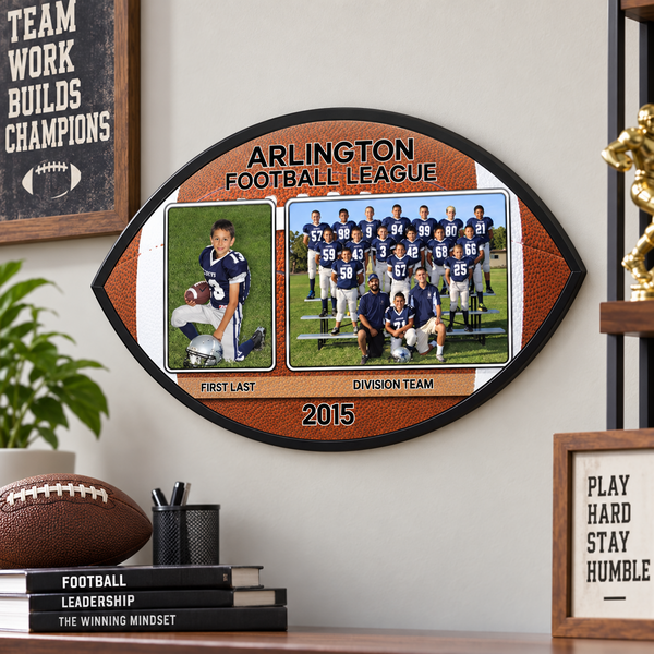 Football Plaque with Black Edge