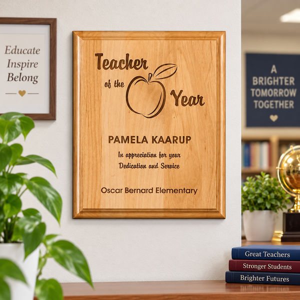 Red Alder Laser-Engraved Plaque