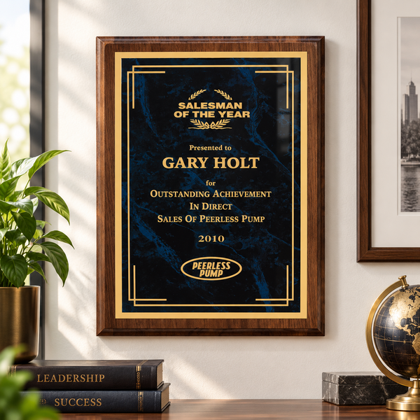 Executive Walnut Plaque with Plate