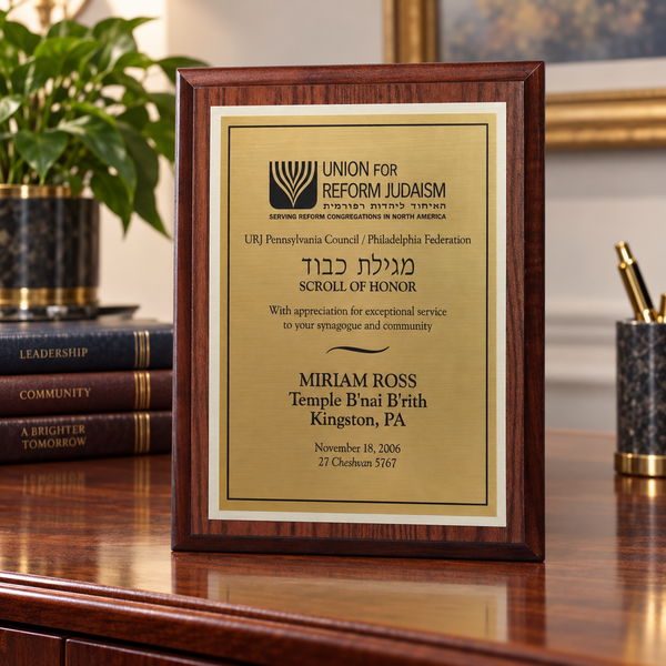 Executive Cherry Finish Plaque