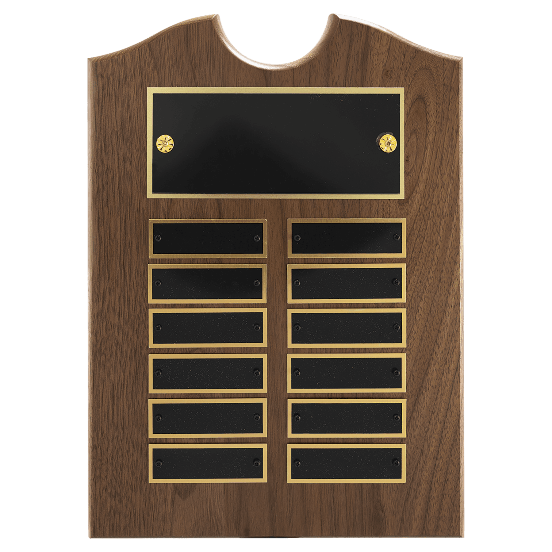Perpetual Walnut Plaque With Scroll Top