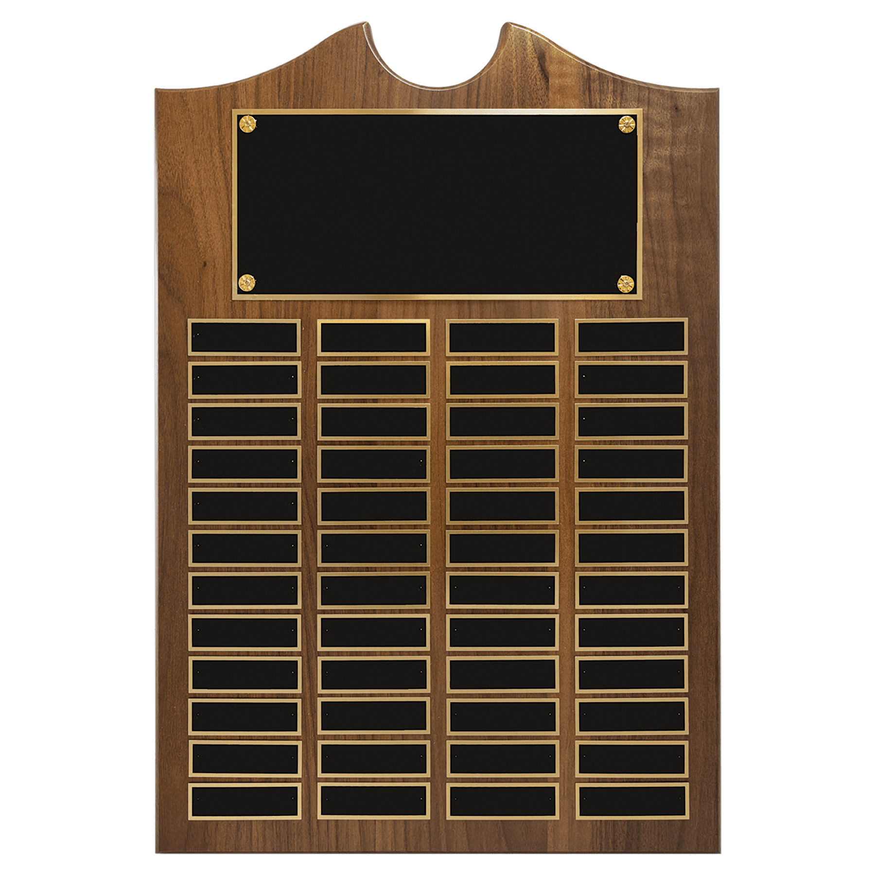 Perpetual Walnut Plaque With Scroll Top