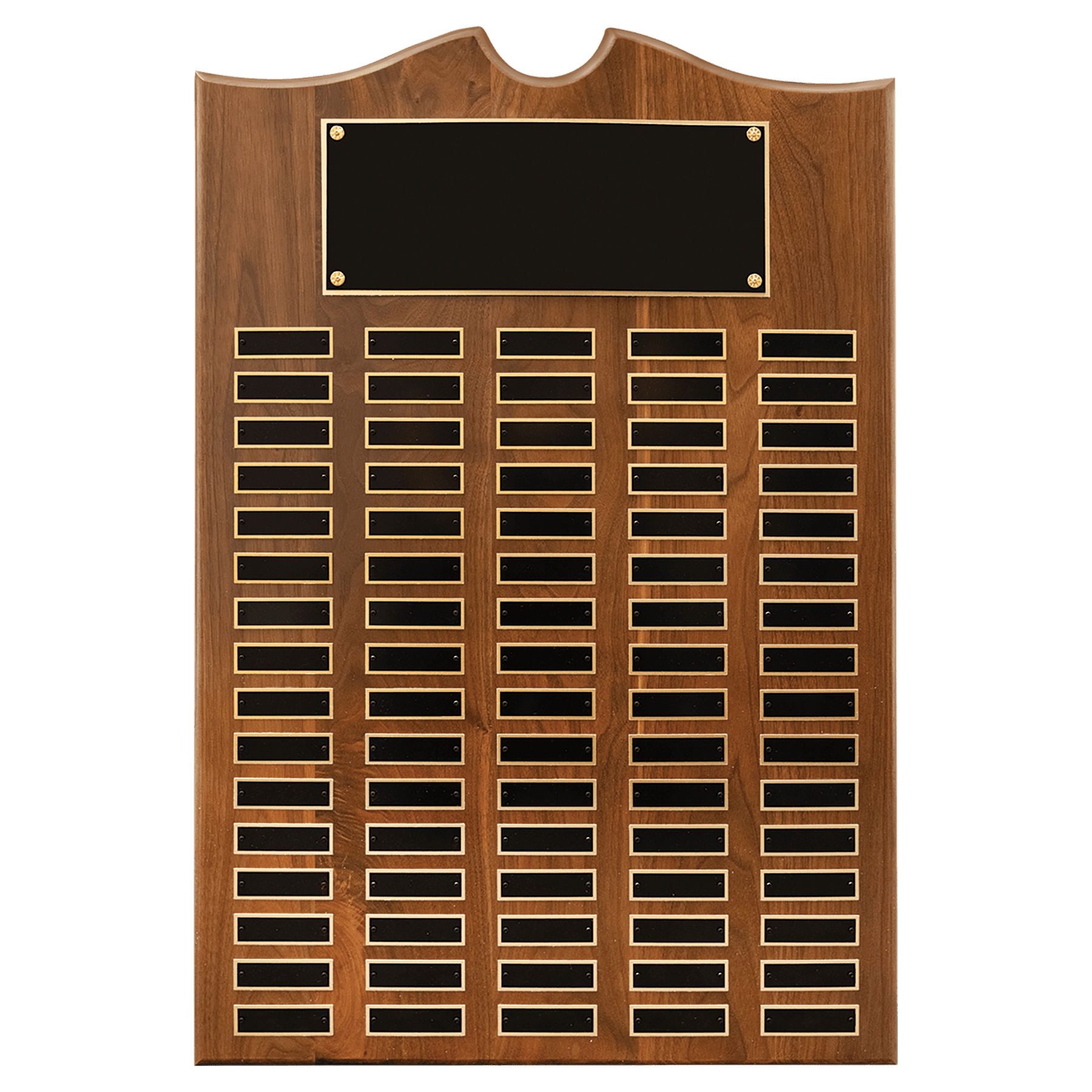 Perpetual Walnut Plaque With Scroll Top