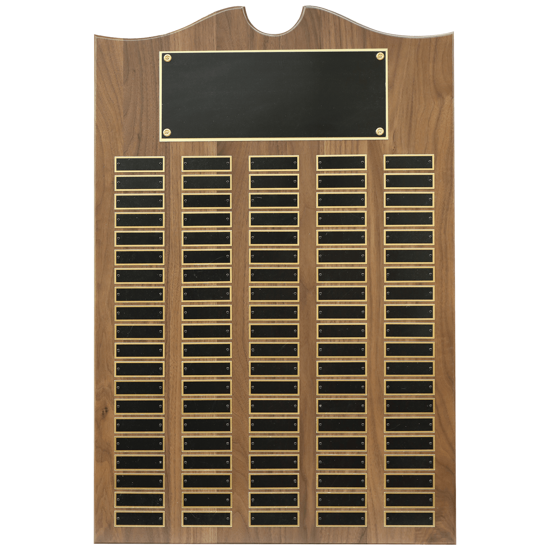 Perpetual Walnut Plaque With Scroll Top