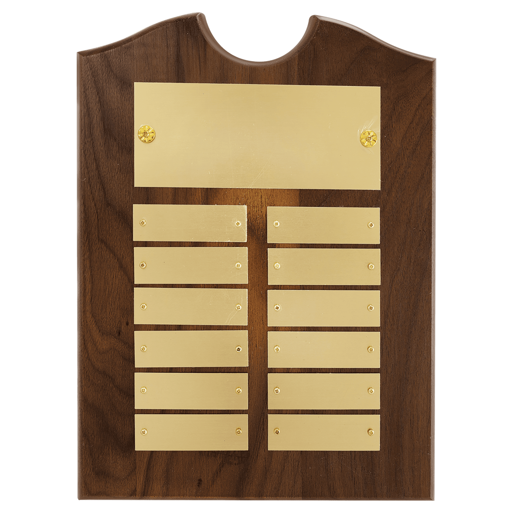 Perpetual Walnut Plaque With Scroll Top