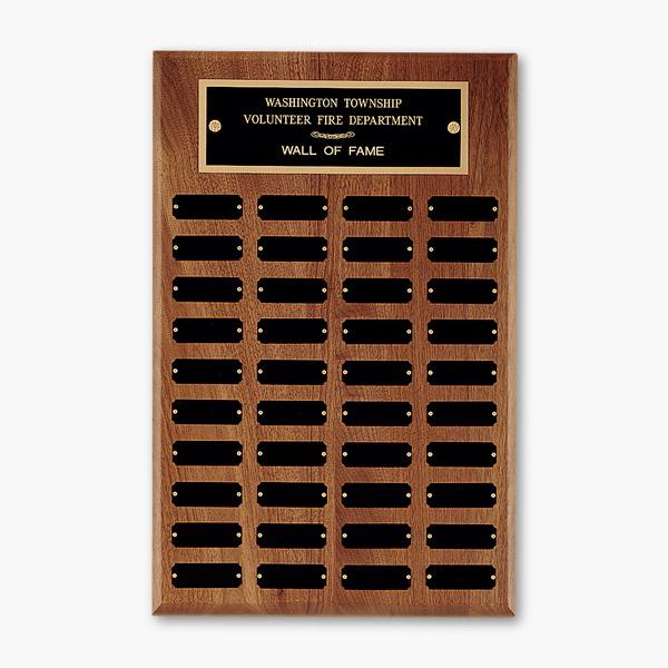 American Walnut 40-Plate Perpetual Plaque, 13" × 20"