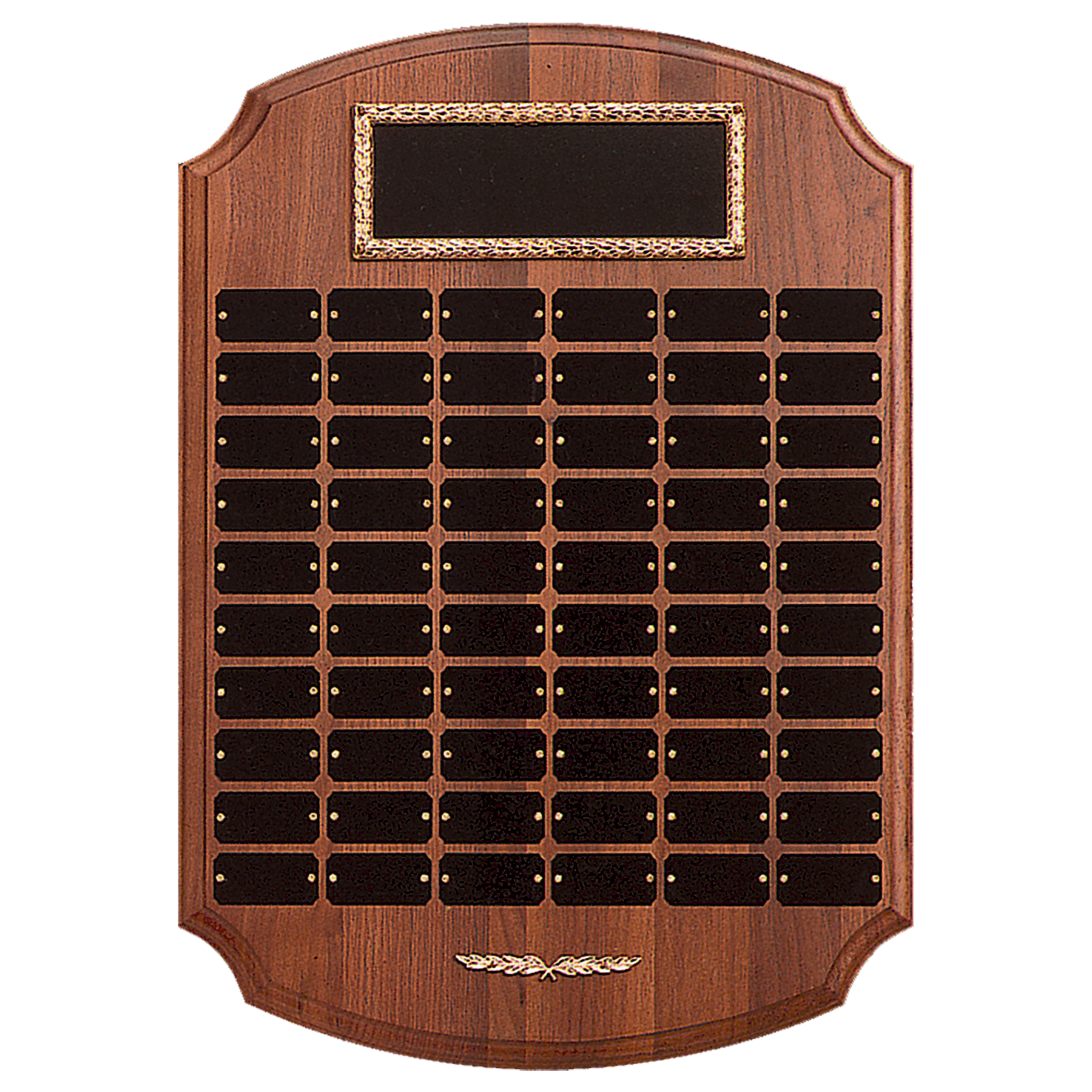 American Walnut 40-Plate Ornate Perpetual Plaque