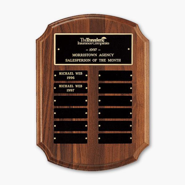 American Walnut 12-Plate Perpetual Plaque