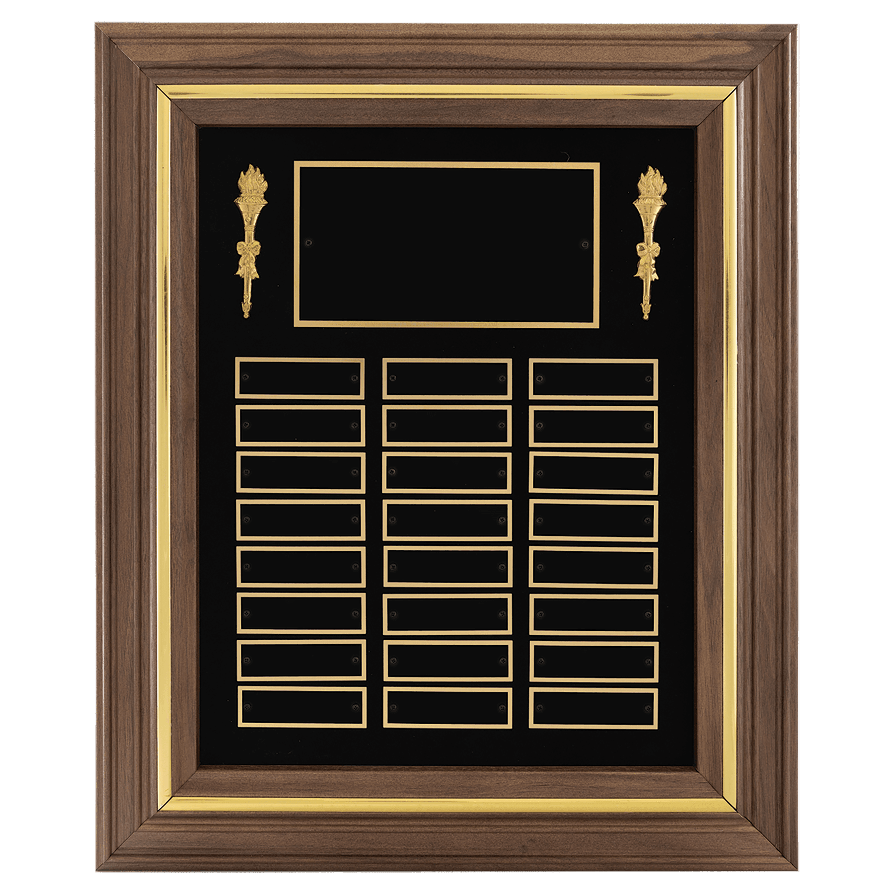 American Walnut Frame Perpetual Plaque Black Velour