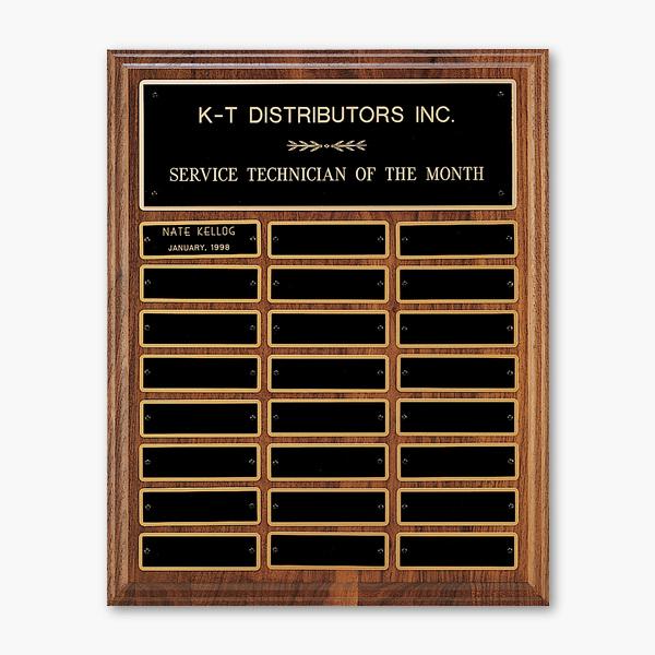 American Walnut Cove-Edge Perpetual Plaque with Large Plates