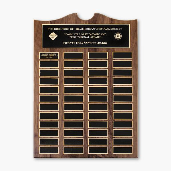 American Walnut Roster Perpetual Plaque