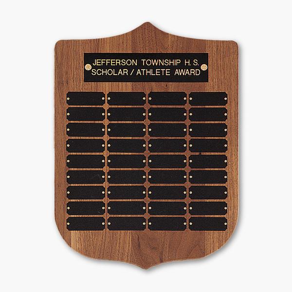 American Walnut Shield Perpetual Plaque