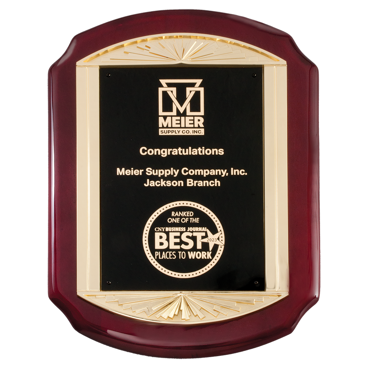 High Gloss Plaque with Gold Frame Casting