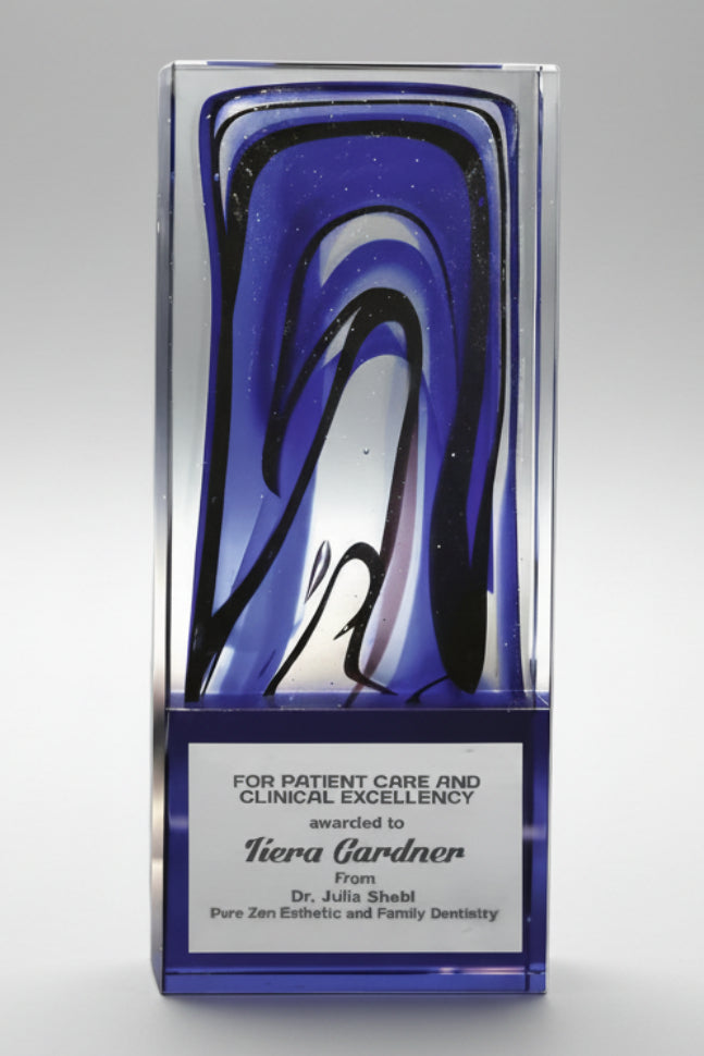 Art Glass Blue Picaso